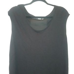 Black Womens Tee with see threw back